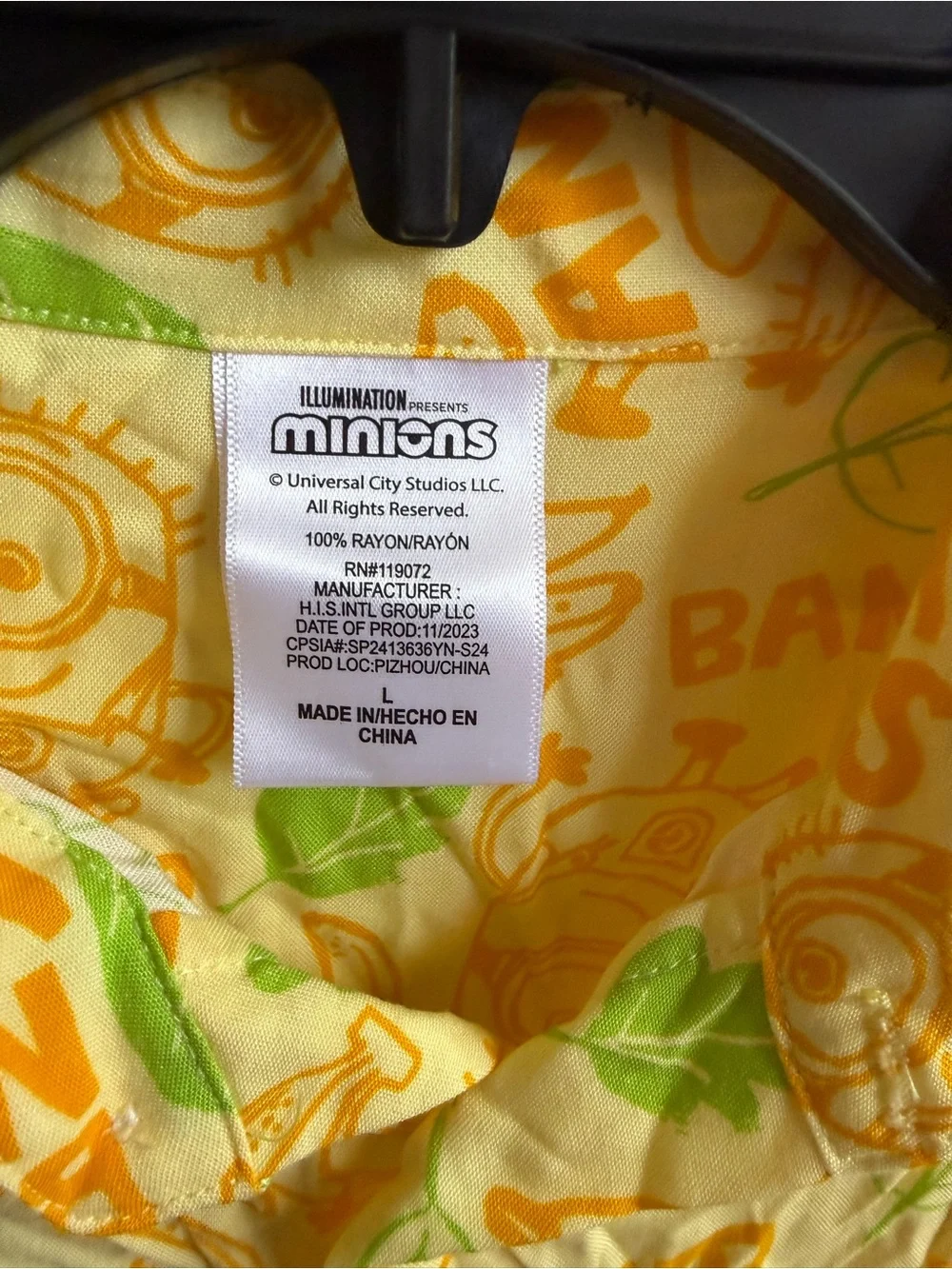 Kids' Yellow Short-Sleeve Button-Down Shirt with Tropical Print